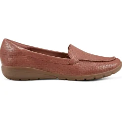 Abide Casual Flats|Flats>Easy Spirit Abide Casual Flats Brown Weave