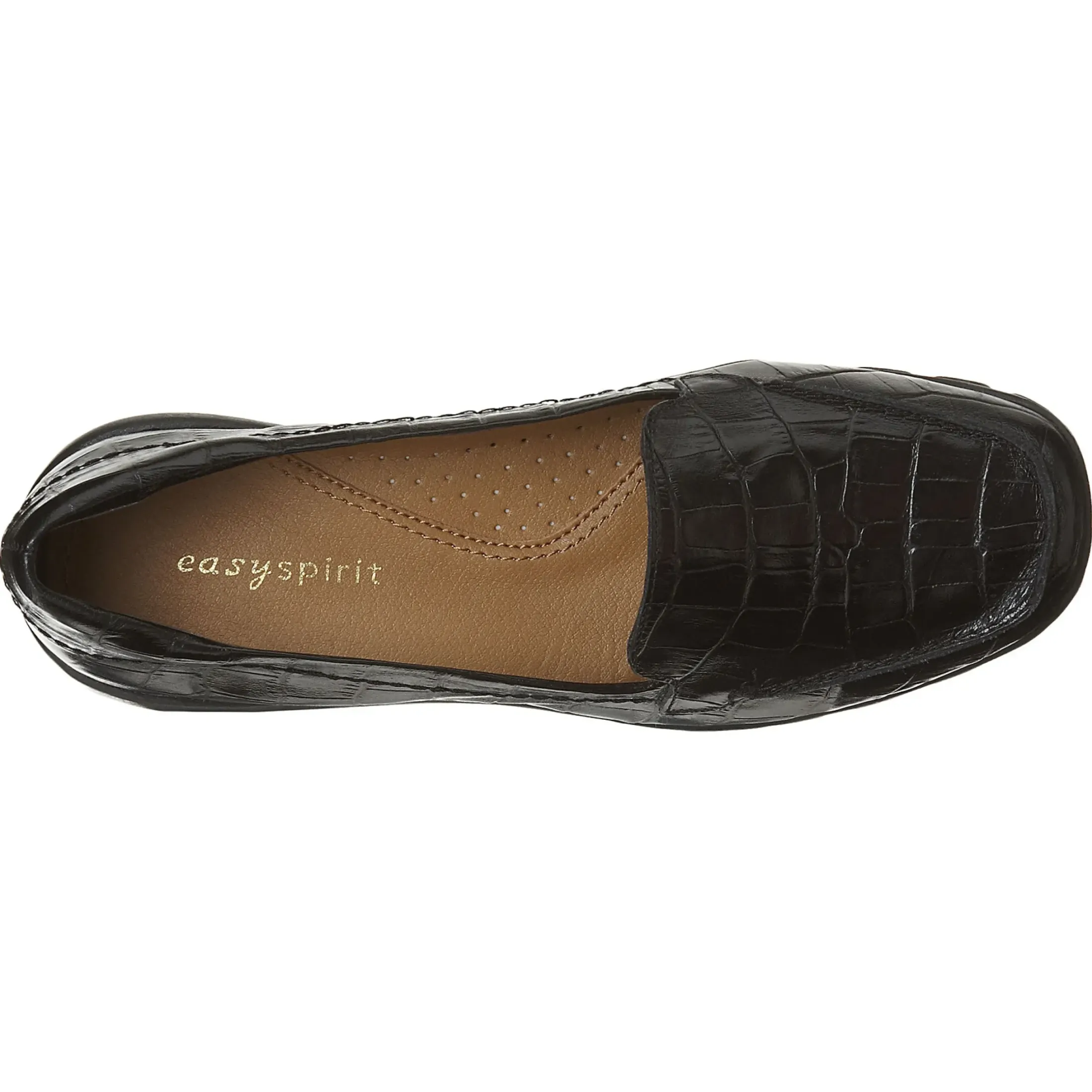 eFlex|eFlex>Easy Spirit Abide Croco Print Casual Flats Black Croco Print