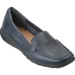 eFlex|eFlex>Easy Spirit Abide Leather Casual Flats Bright Navy Leather