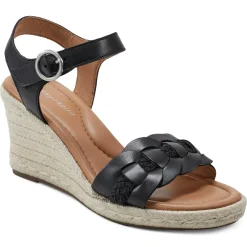 Dress|Sandals>Easy Spirit Aisha Espadrille Wedge Sandals Black