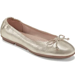 eFlex|eFlex>Easy Spirit Baily Ballet Flats Gold Leather