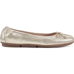 eFlex|eFlex>Easy Spirit Baily Ballet Flats Gold Leather