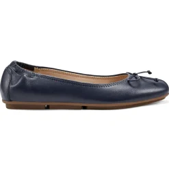 eFlex|eFlex>Easy Spirit Baily Ballet Flats Navy Leather