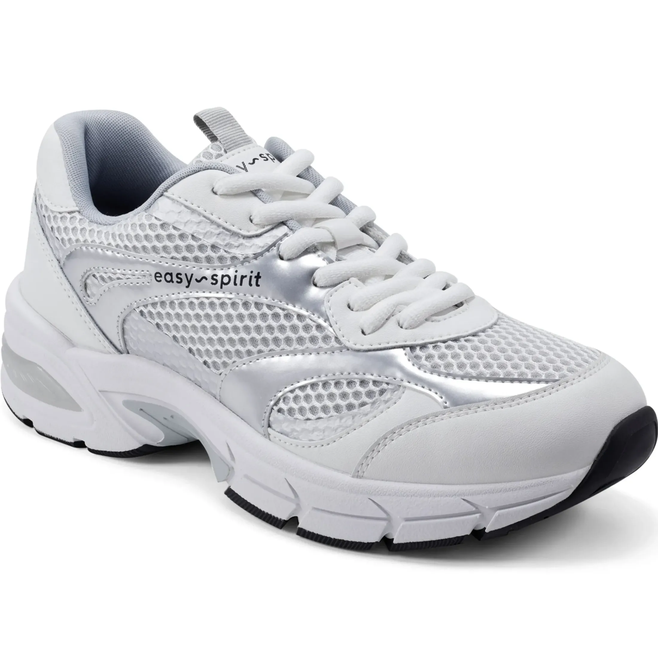 Sneakers|Sneakers>Easy Spirit Barbeau Lace-Up Walking Shoes White/Blue