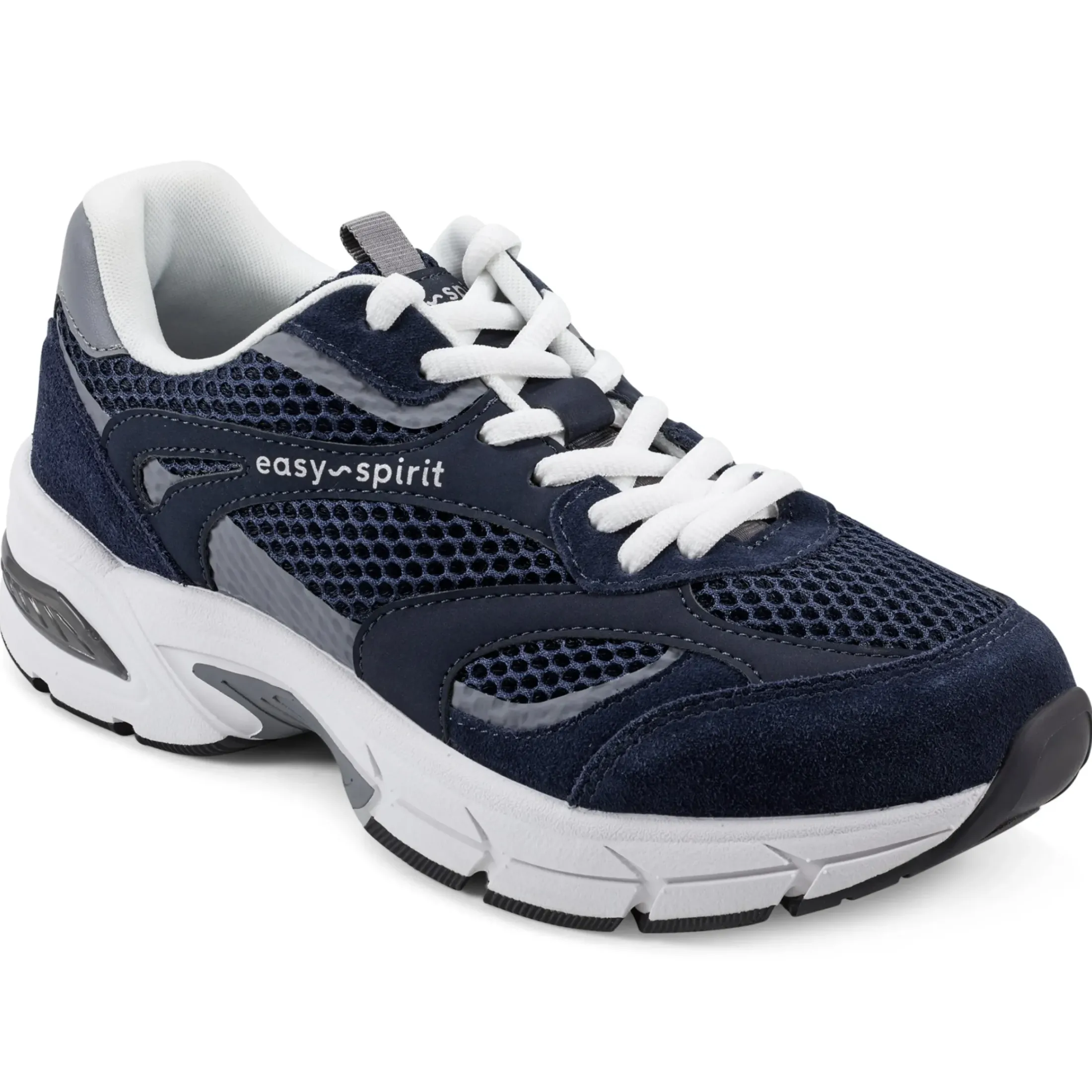 Sneakers|Sneakers>Easy Spirit Barbeau Lace-Up Walking Shoes Navy