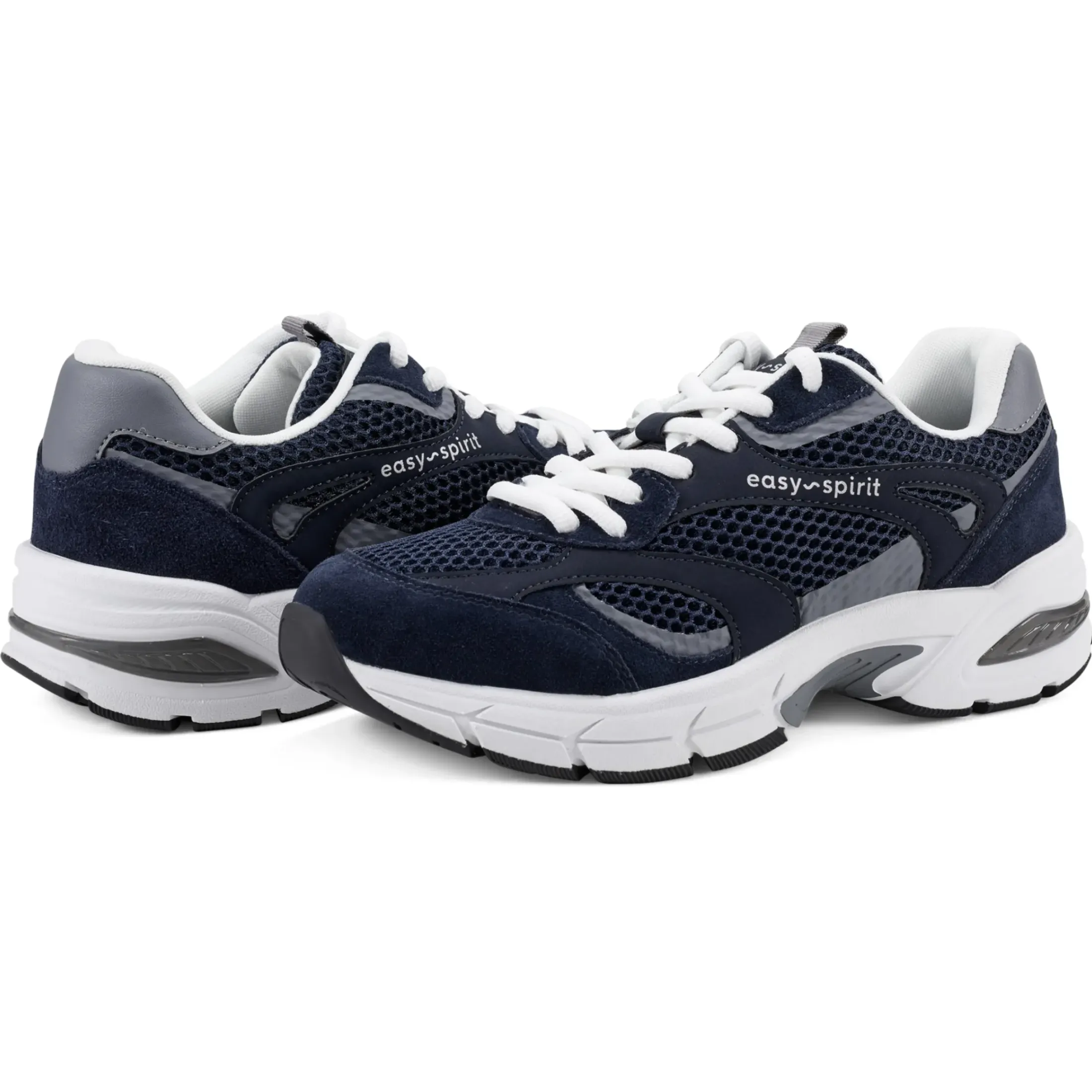 Sneakers|Sneakers>Easy Spirit Barbeau Lace-Up Walking Shoes Navy