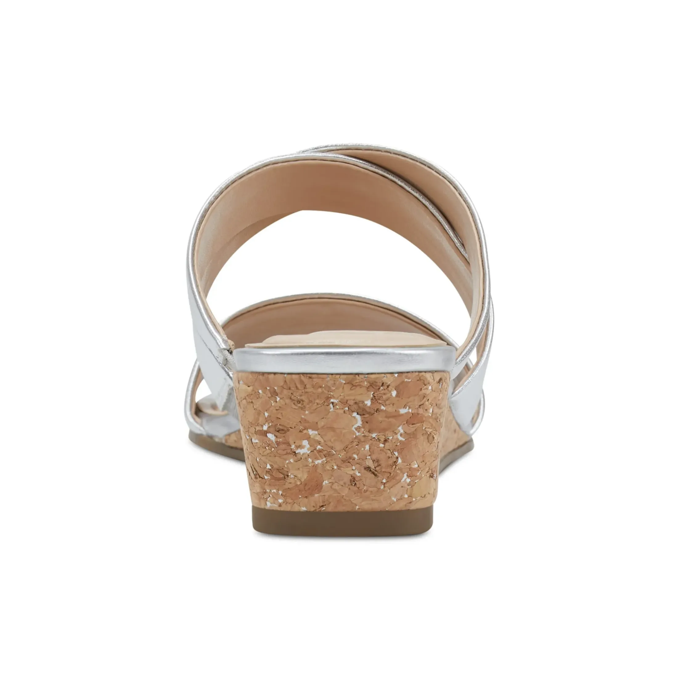 Dress|Sandals>Easy Spirit Becky Wedge Sandals Silver Leather