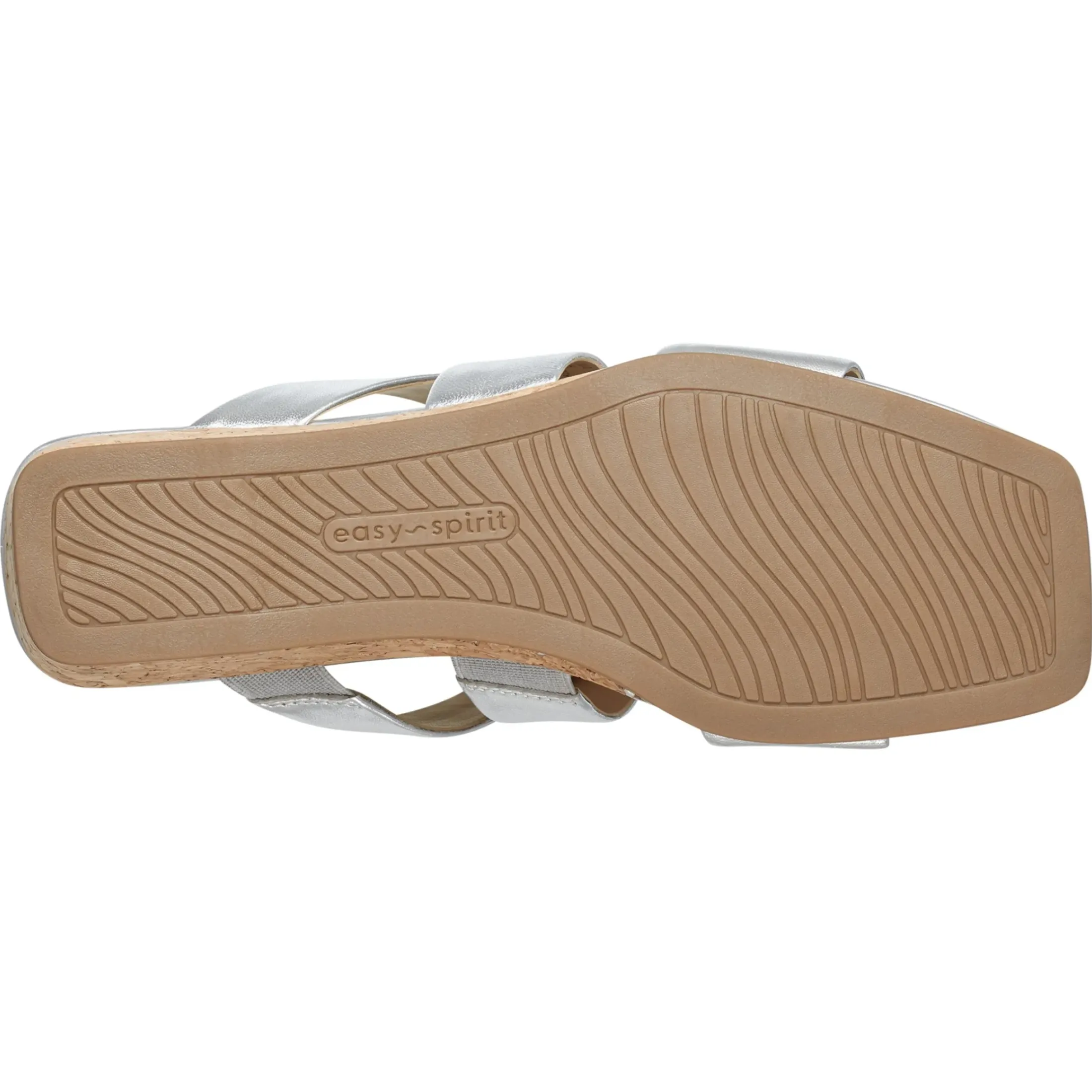 Dress|Sandals>Easy Spirit Becky Wedge Sandals Silver Leather