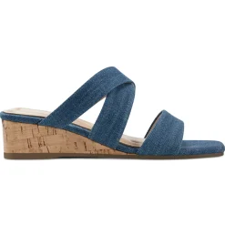 Dress|Sandals>Easy Spirit Becky Wedge Sandals Blue Denim