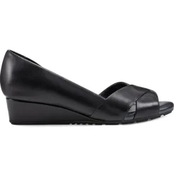 eFlex|eFlex>Easy Spirit Bernie Dress Wedges Black Leather