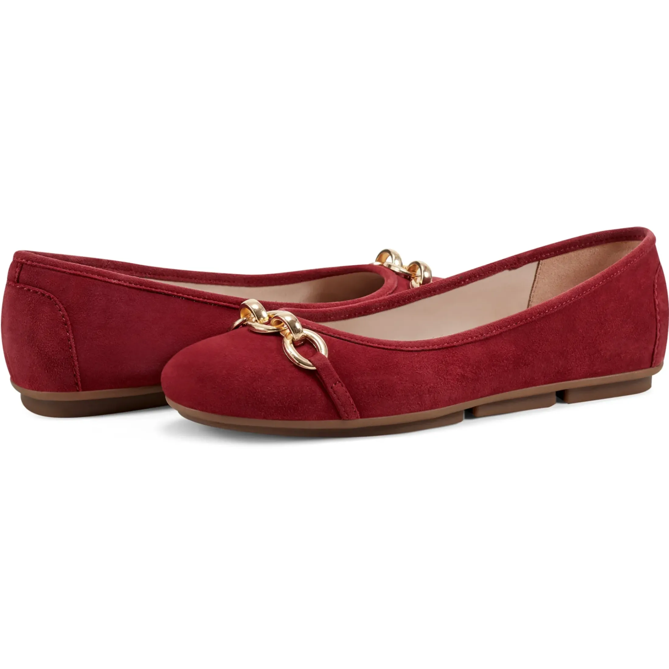 eFlex|eFlex>Easy Spirit Brandi Ballet Flats Red Suede