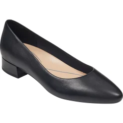 Low Heels|eFlex>Easy Spirit Caldise Leather Low Heel Dress Shoes Black Leather