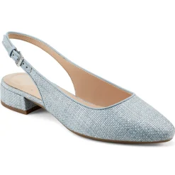 Low Heels|eFlex>Easy Spirit Cassius Slingback Pumps Light Blue Raffia