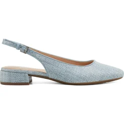 Low Heels|eFlex>Easy Spirit Cassius Slingback Pumps Light Blue Raffia