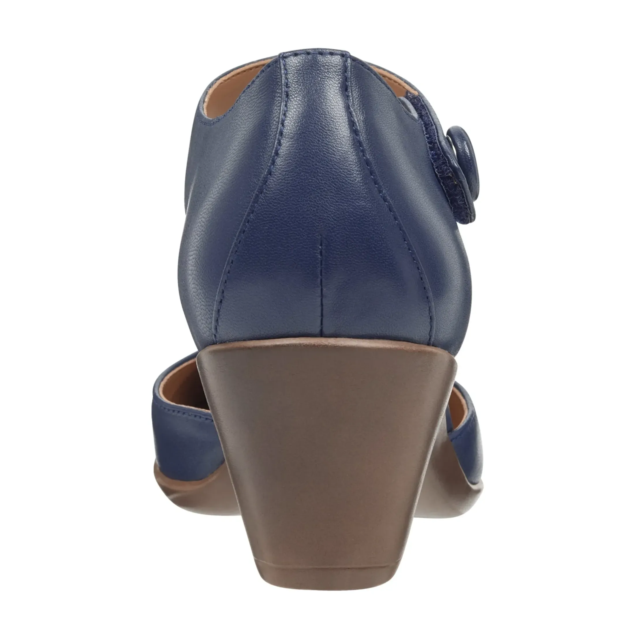 Clarice Mary Jane Heels|Mid Heels>Easy Spirit Clarice Mary Jane Heels Navy Leather