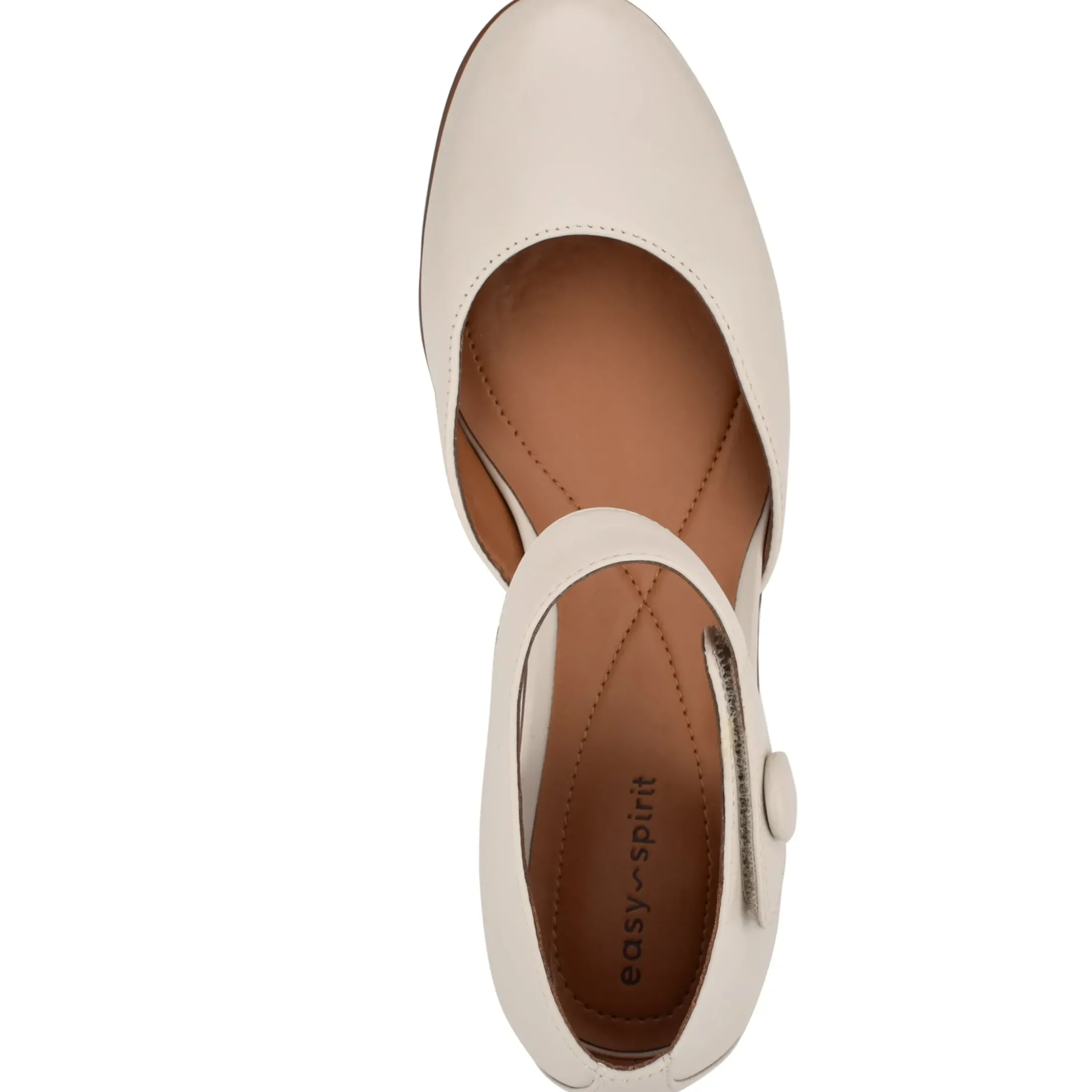 Clarice Mary Jane Heels|Mid Heels>Easy Spirit Clarice Mary Jane Heels Ivory Leather