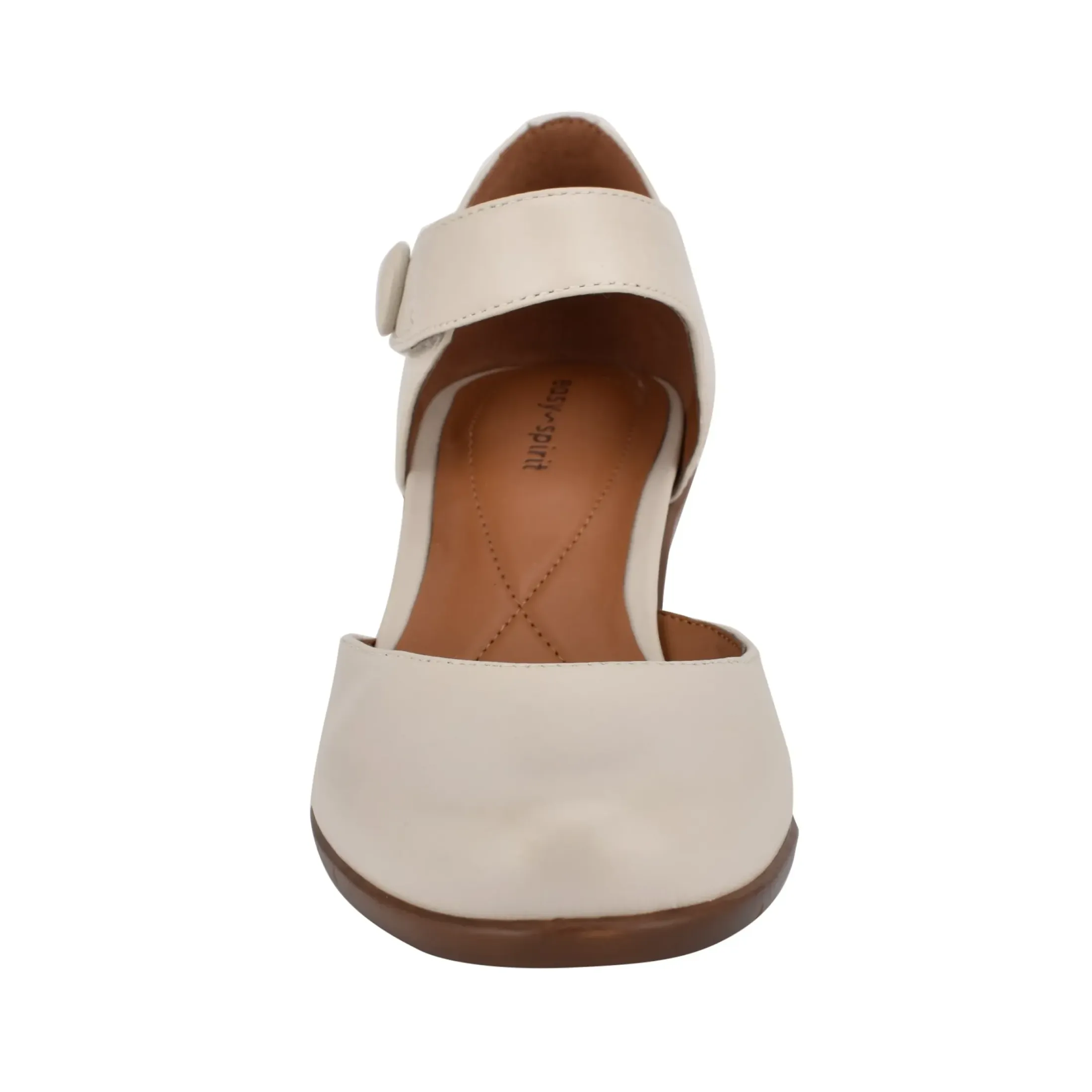 Clarice Mary Jane Heels|Mid Heels>Easy Spirit Clarice Mary Jane Heels Ivory Leather