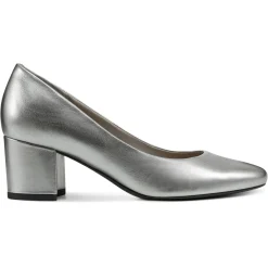 Cosma Pumps|Mid Heels>Easy Spirit Cosma Pumps Pewter Leather