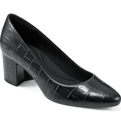Cosma Pumps|Mid Heels>Easy Spirit Cosma Pumps Black Croco Print