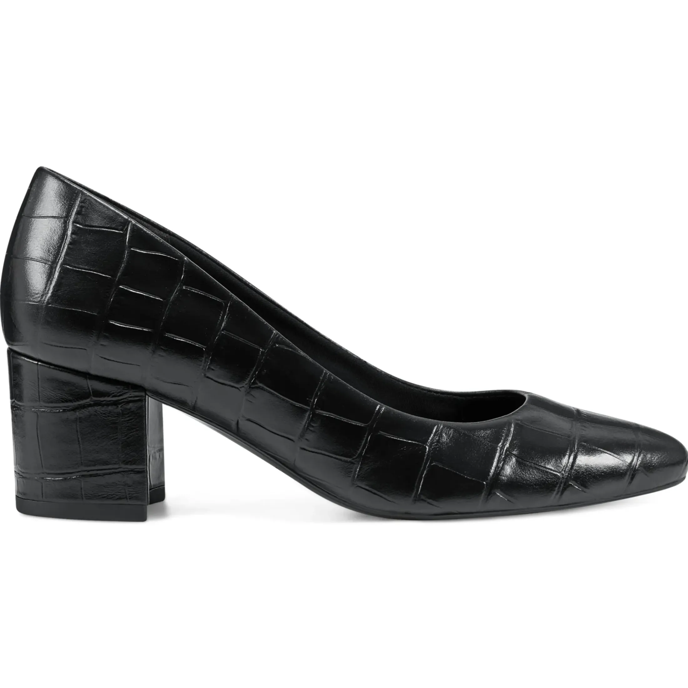 Cosma Pumps|Mid Heels>Easy Spirit Cosma Pumps Black Croco Print