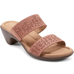 Dress|Sandals>Easy Spirit Crista Casual Slide Heeled Sandals Rose Leather Nubuck