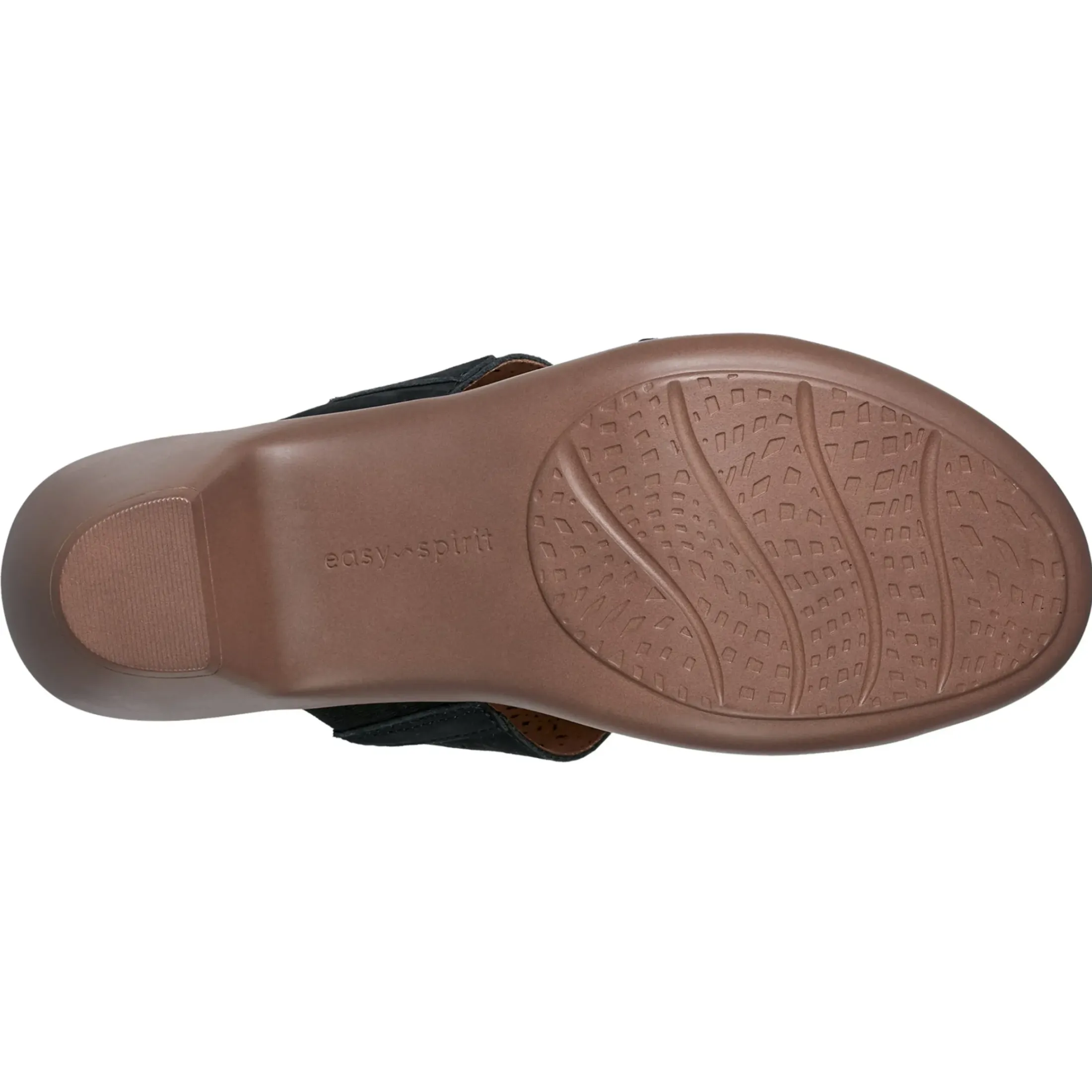 Dress|Sandals>Easy Spirit Crista Casual Slide Heeled Sandals Black Leather Nubuck