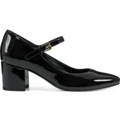 Mid Heels|eFlex>Easy Spirit Cyra Mary Jane Dress Pumps Black Patent Leather