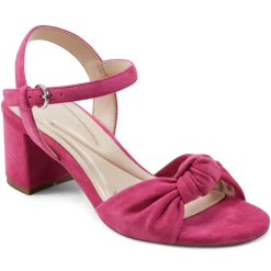 eFlex|eFlex>Easy Spirit Danica Heeled Sandals Dark Pink Suede