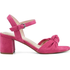 eFlex|eFlex>Easy Spirit Danica Heeled Sandals Dark Pink Suede