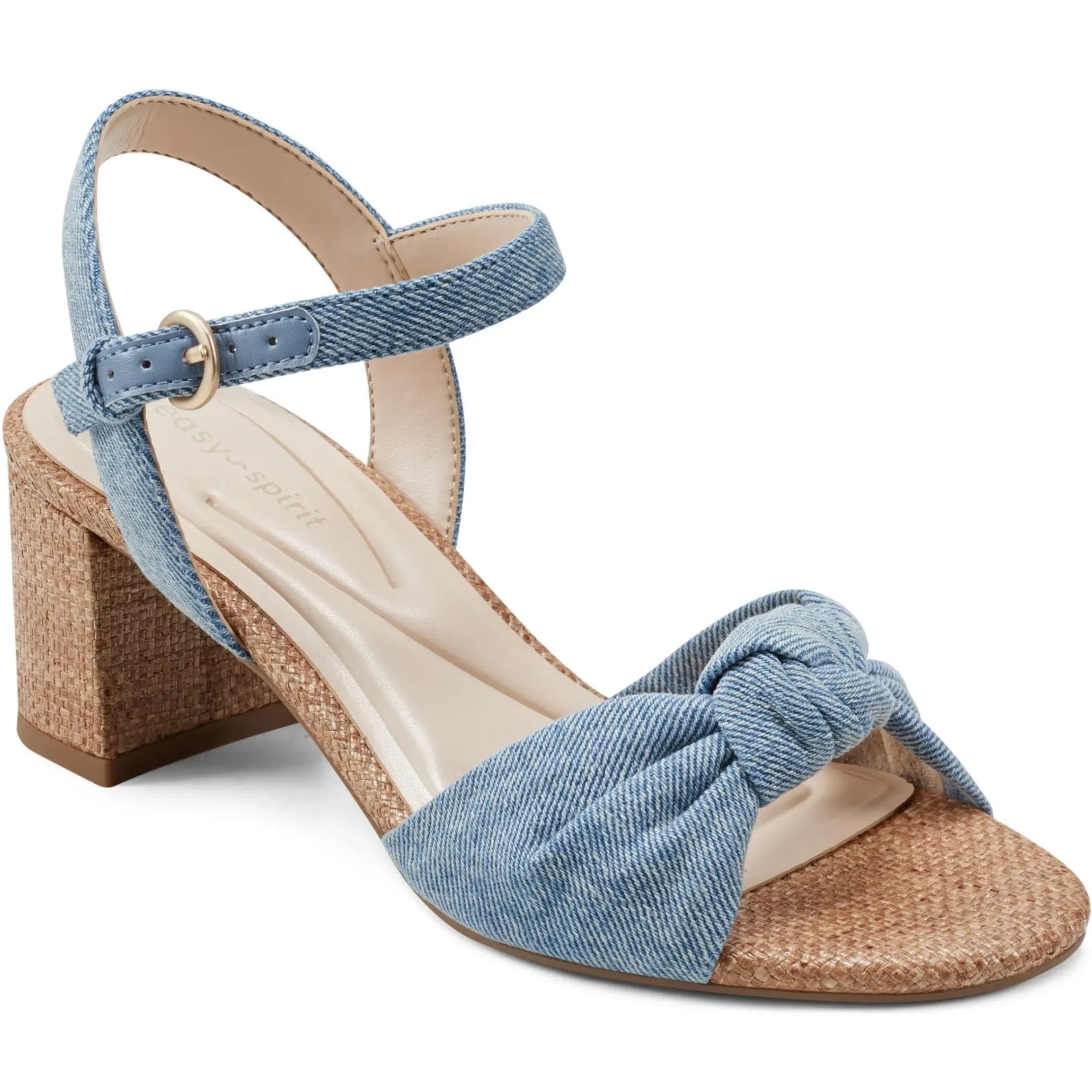 eFlex|eFlex>Easy Spirit Danica Heeled Sandals Denim