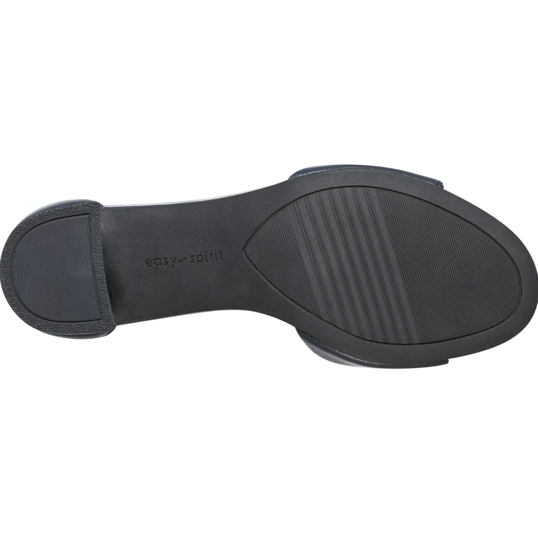 eFlex|eFlex>Easy Spirit Daven Ankle Strap Heeled Sandals Navy Leather