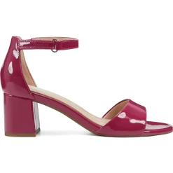 eFlex|eFlex>Easy Spirit Daven Ankle Strap Heeled Sandals Pink Patent Leather