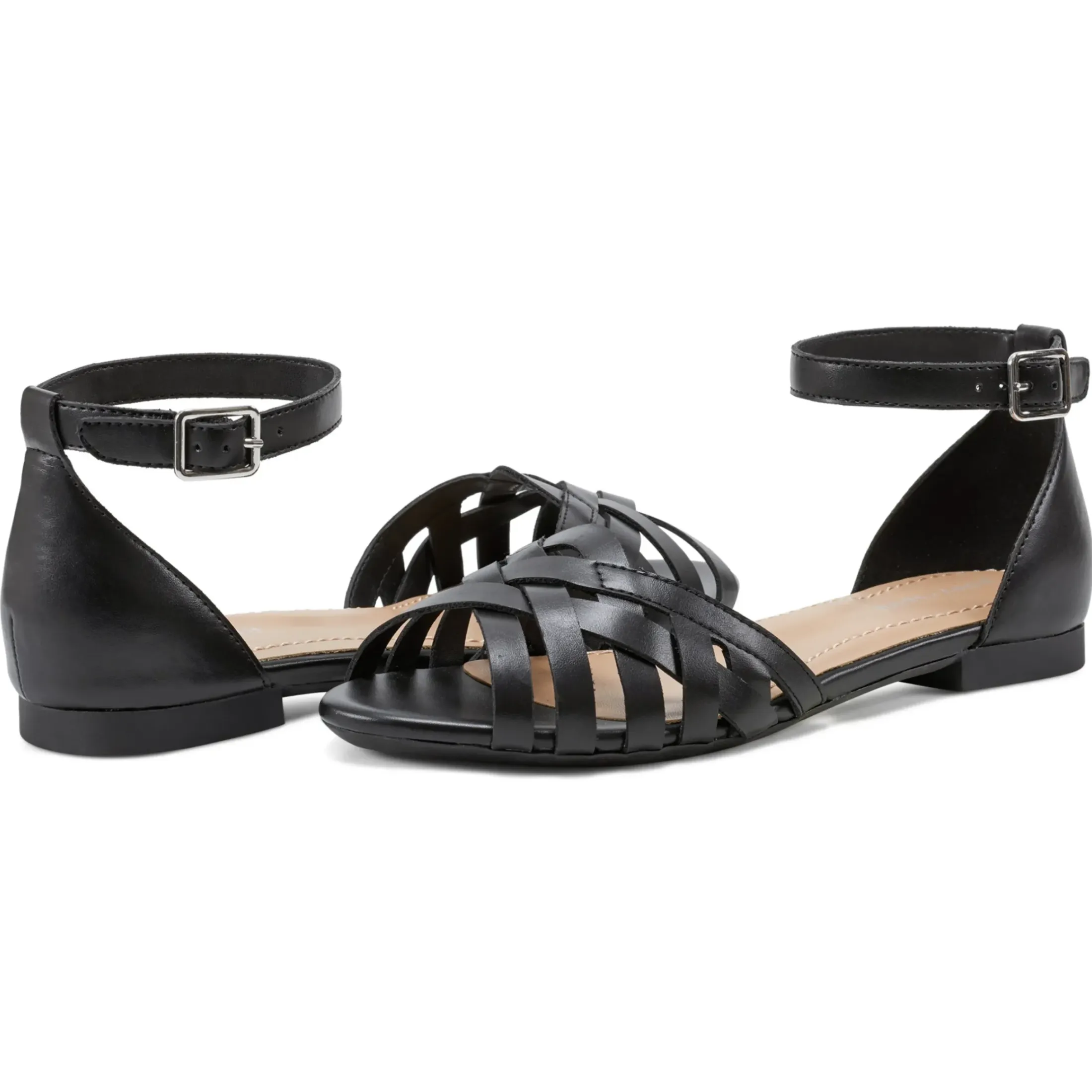 Casual|Sandals>Easy Spirit Dorothy Flat Sandals Black
