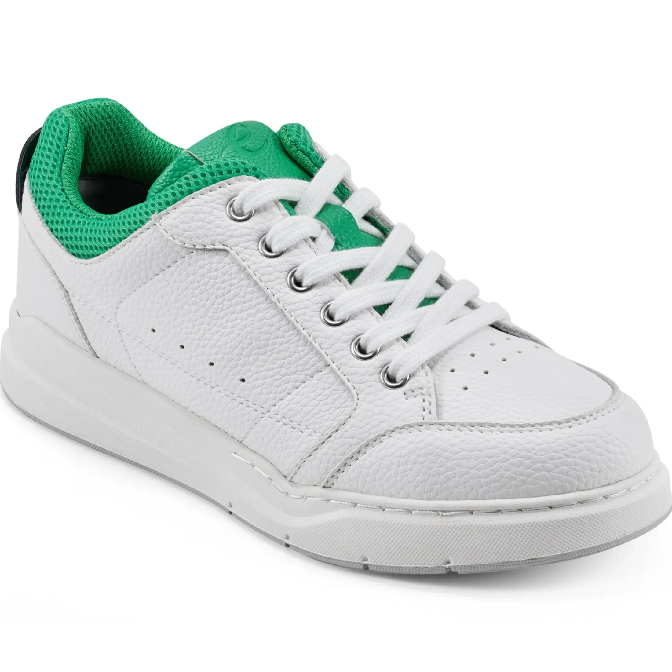 Sneakers|Sneakers>Easy Spirit x Denise Austin Dilli Lace-up Court Sneakers White Green Leather