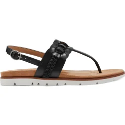 Casual|Flats>Easy Spirit Elaine Flat Sandals Black