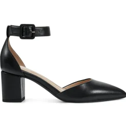 eFlex|eFlex>Easy Spirit Emila Ankle Strap Pumps Black Leather