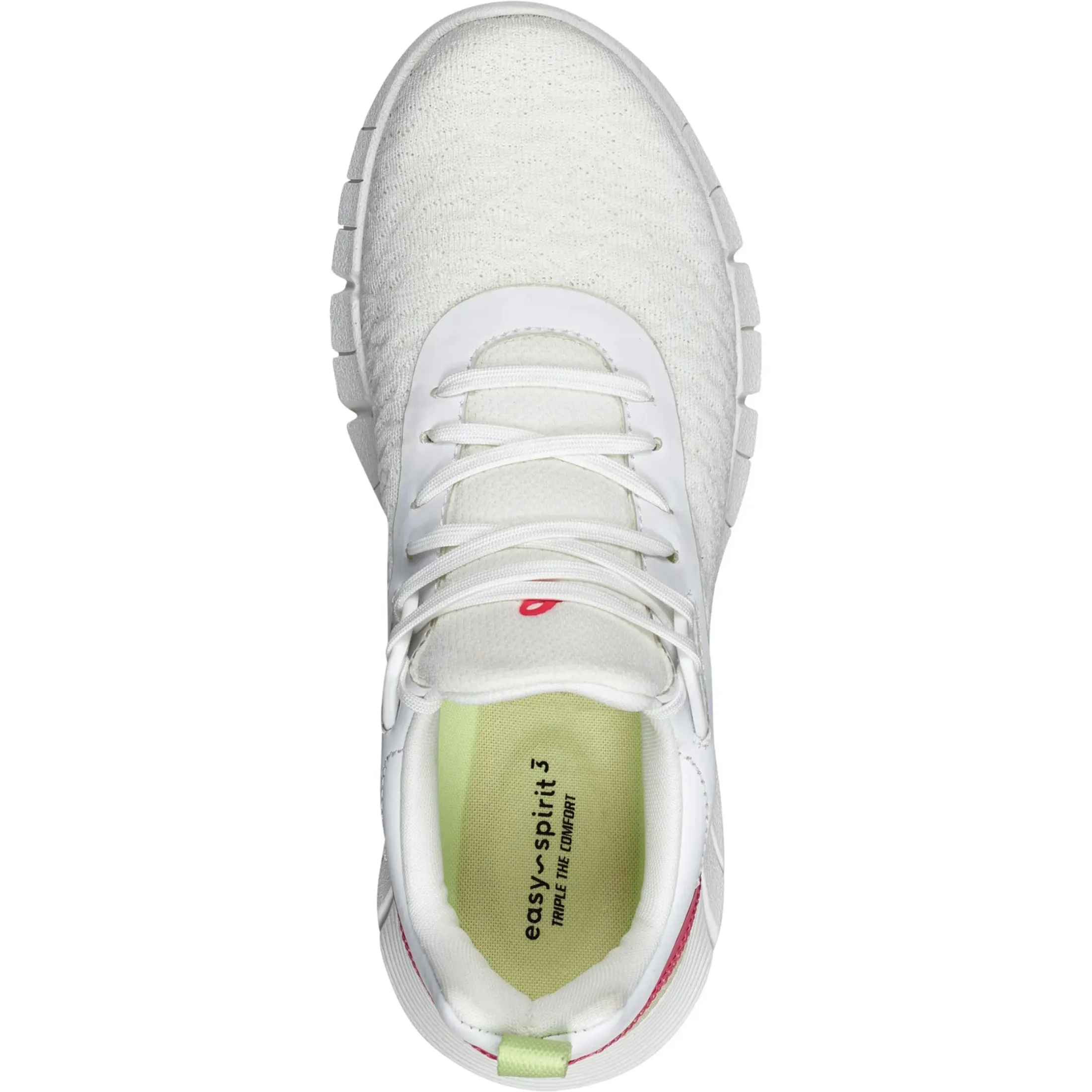 Sneakers|Sneakers>Easy Spirit Fazer Lace Up Sneakers White/Pink Knit