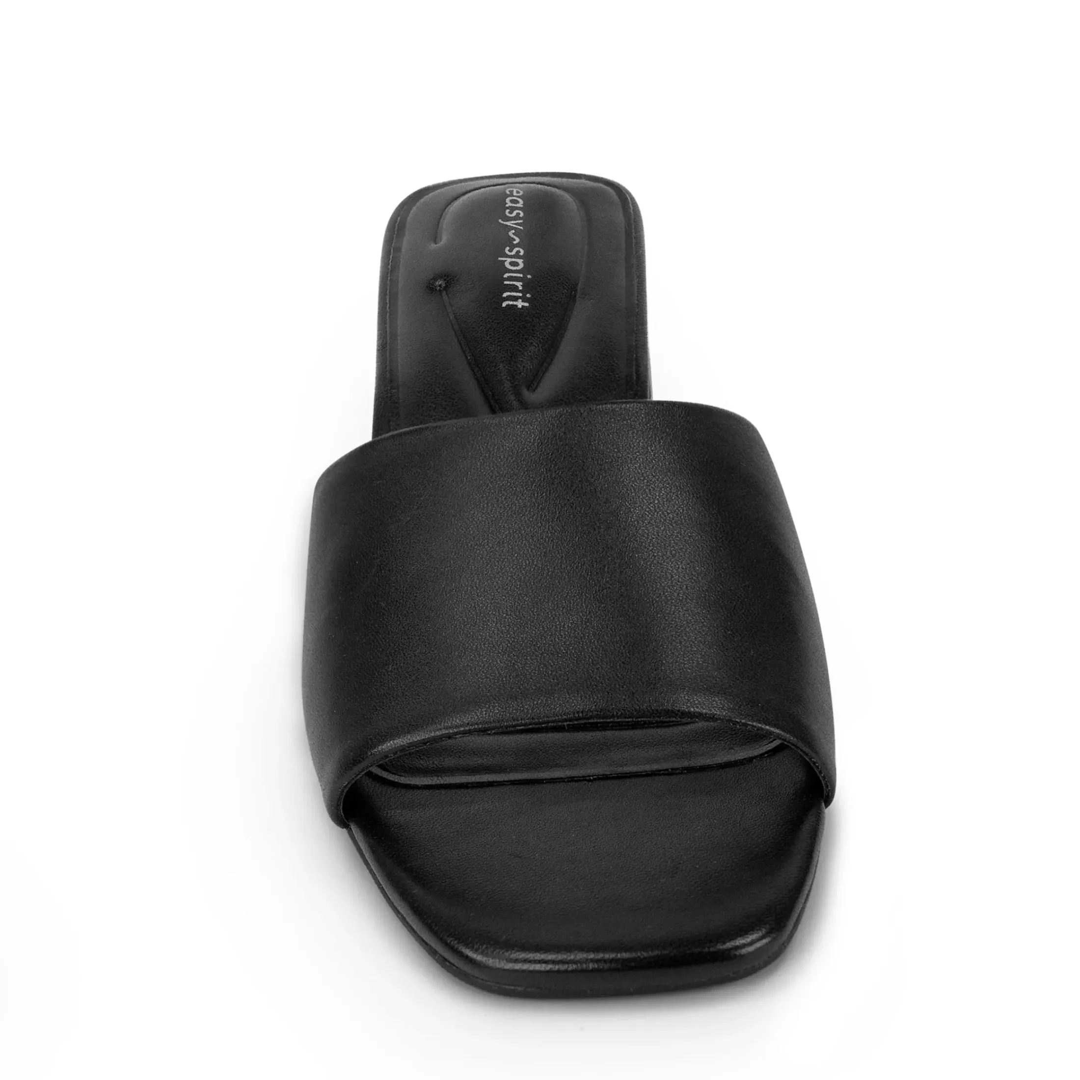 Dress|Sandals>Easy Spirit Fiora Block Heel Slide Sandals Black Leather