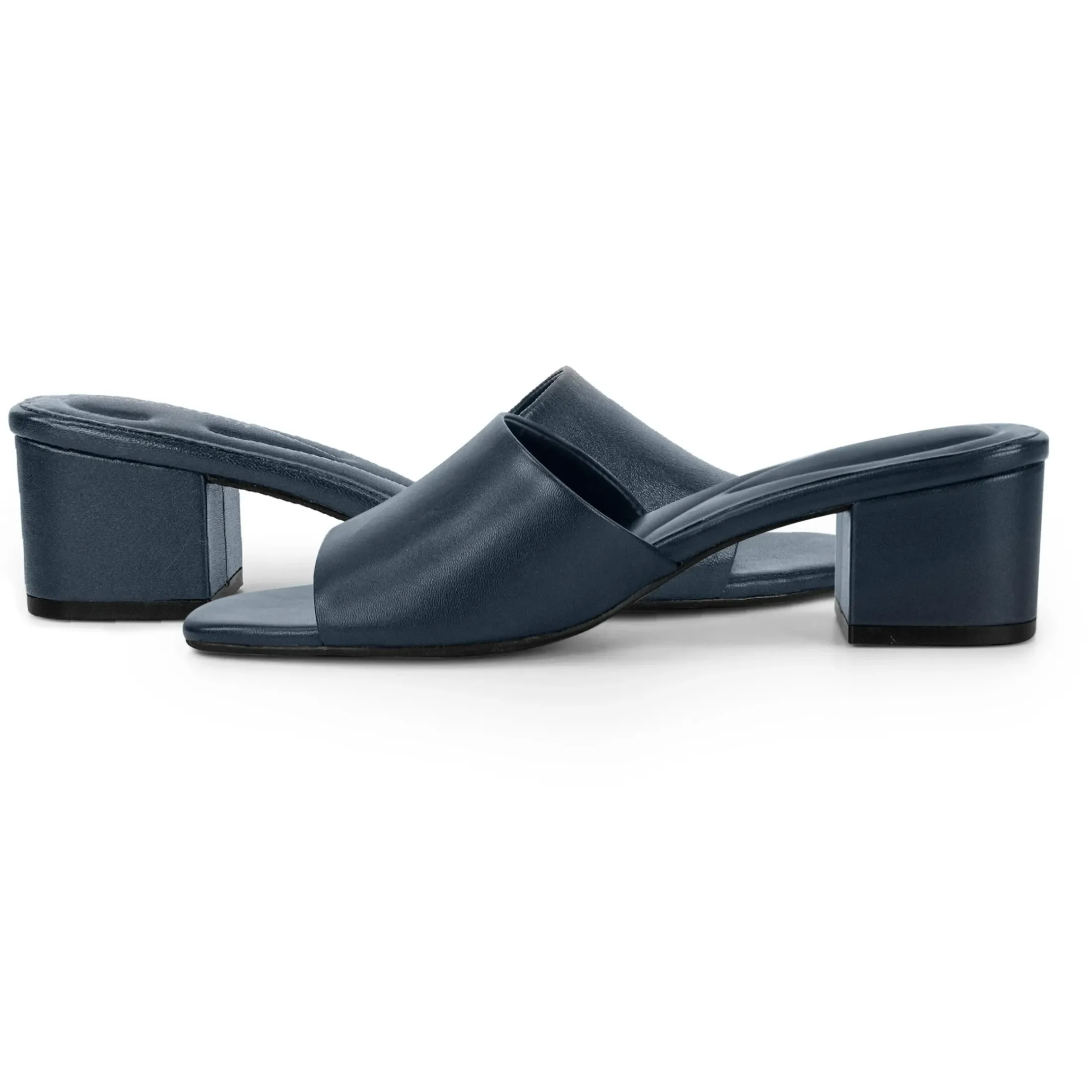 Dress|Sandals>Easy Spirit Fiora Block Heel Slide Sandals Navy Leather