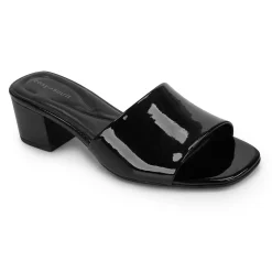 Dress|Sandals>Easy Spirit Fiora Block Heel Slide Sandals Black Patent