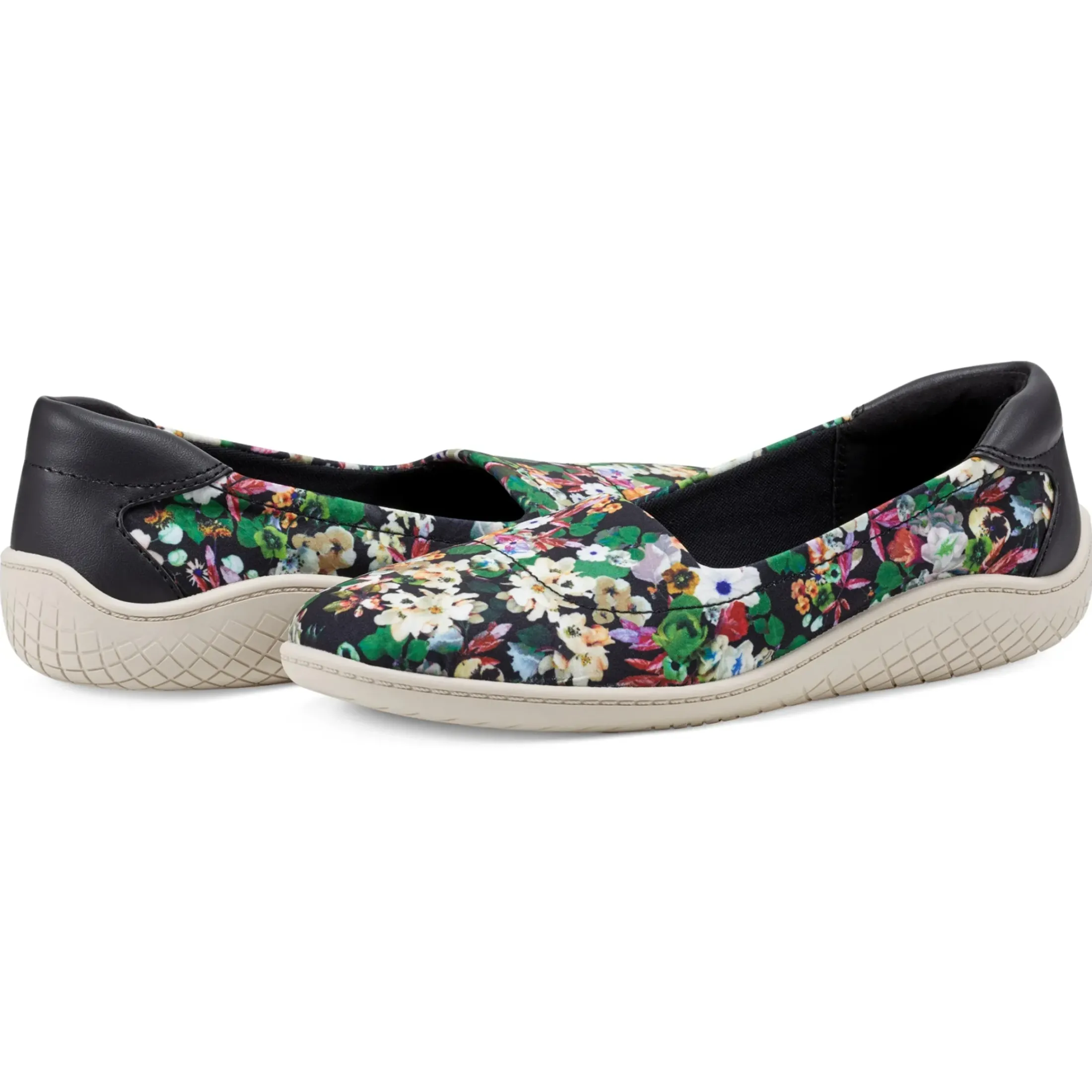 Flats|Flats>Easy Spirit Gift Slip On Flats Black Floral