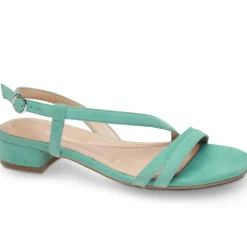 eFlex|eFlex>Easy Spirit Glenni Block Heel Sandals Turquoise Suede