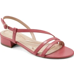 eFlex|eFlex>Easy Spirit Glenni Block Heel Sandals Medium Pink Leather
