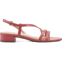 eFlex|eFlex>Easy Spirit Glenni Block Heel Sandals Medium Pink Leather