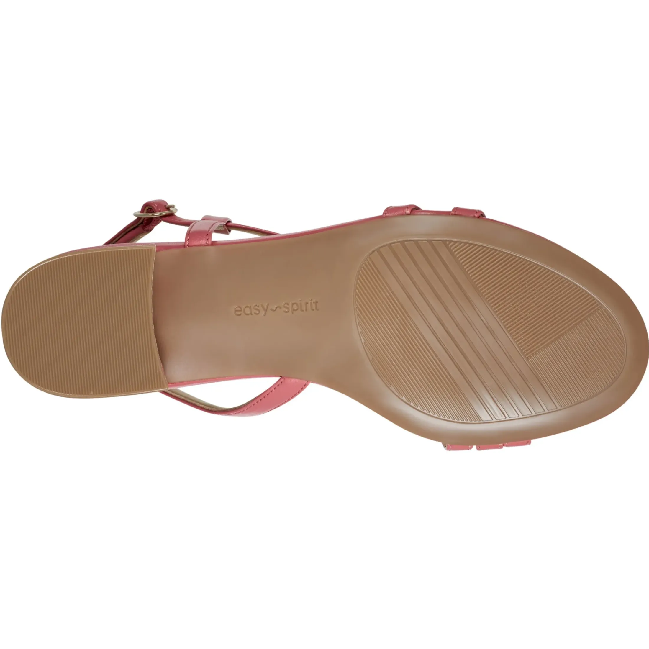 eFlex|eFlex>Easy Spirit Glenni Block Heel Sandals Medium Pink Leather