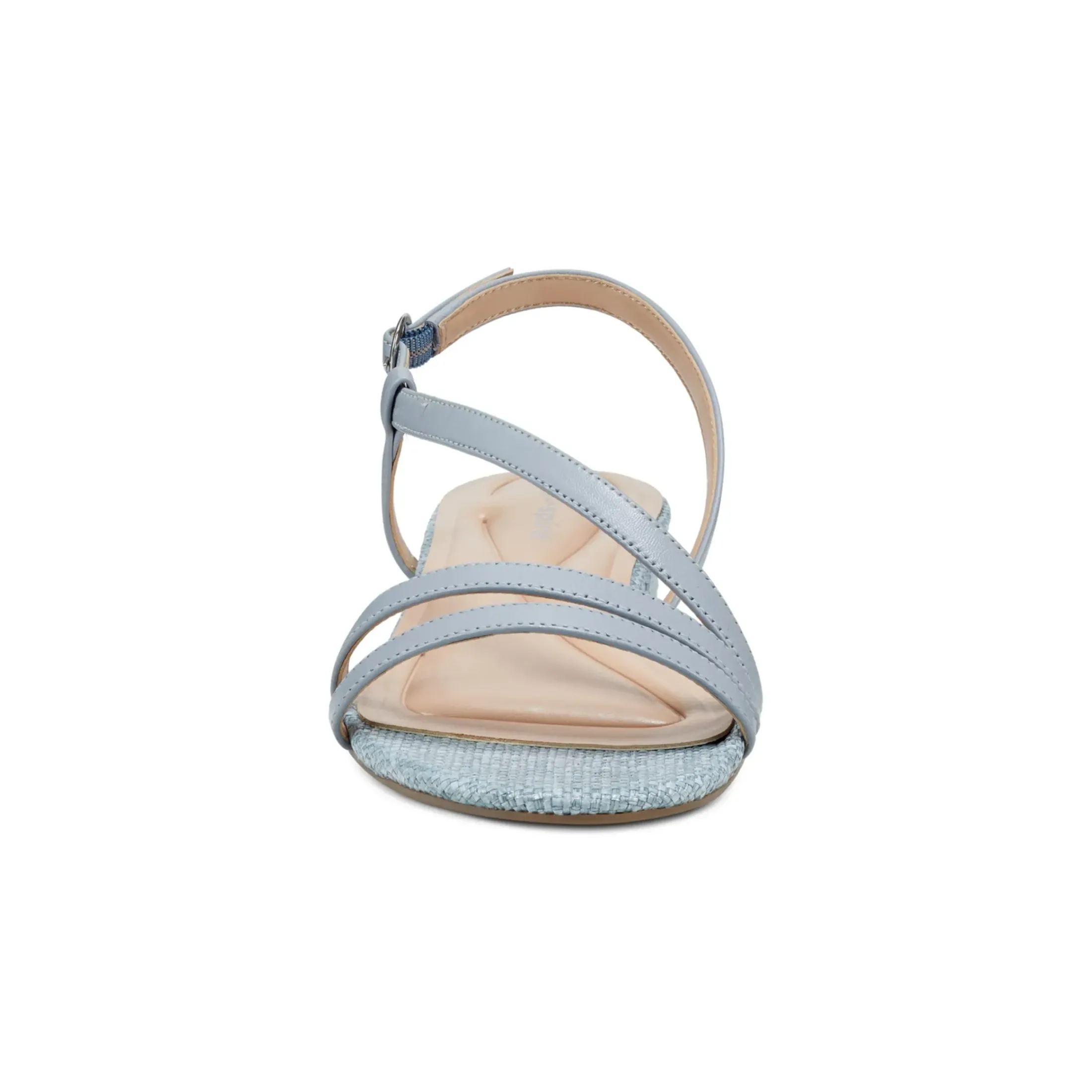eFlex|eFlex>Easy Spirit Glenni Block Heel Sandals Light Blue Raffia