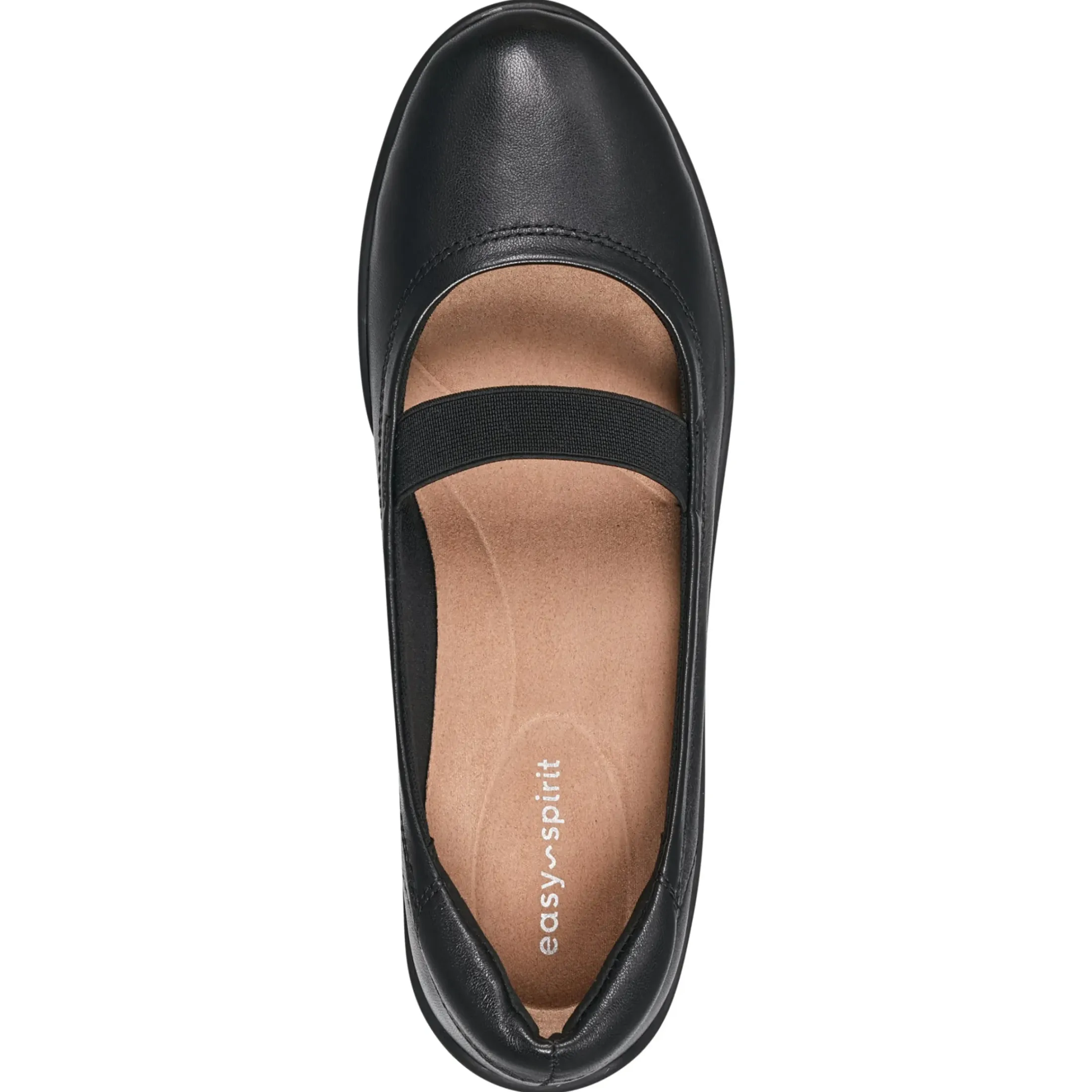 Golden Mark Jane Flats>Easy Spirit Golden Mary Jane Casual Ballet Flats Black Leather