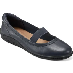 Golden Mark Jane Flats>Easy Spirit Golden Mary Jane Casual Ballet Flats Navy Leather