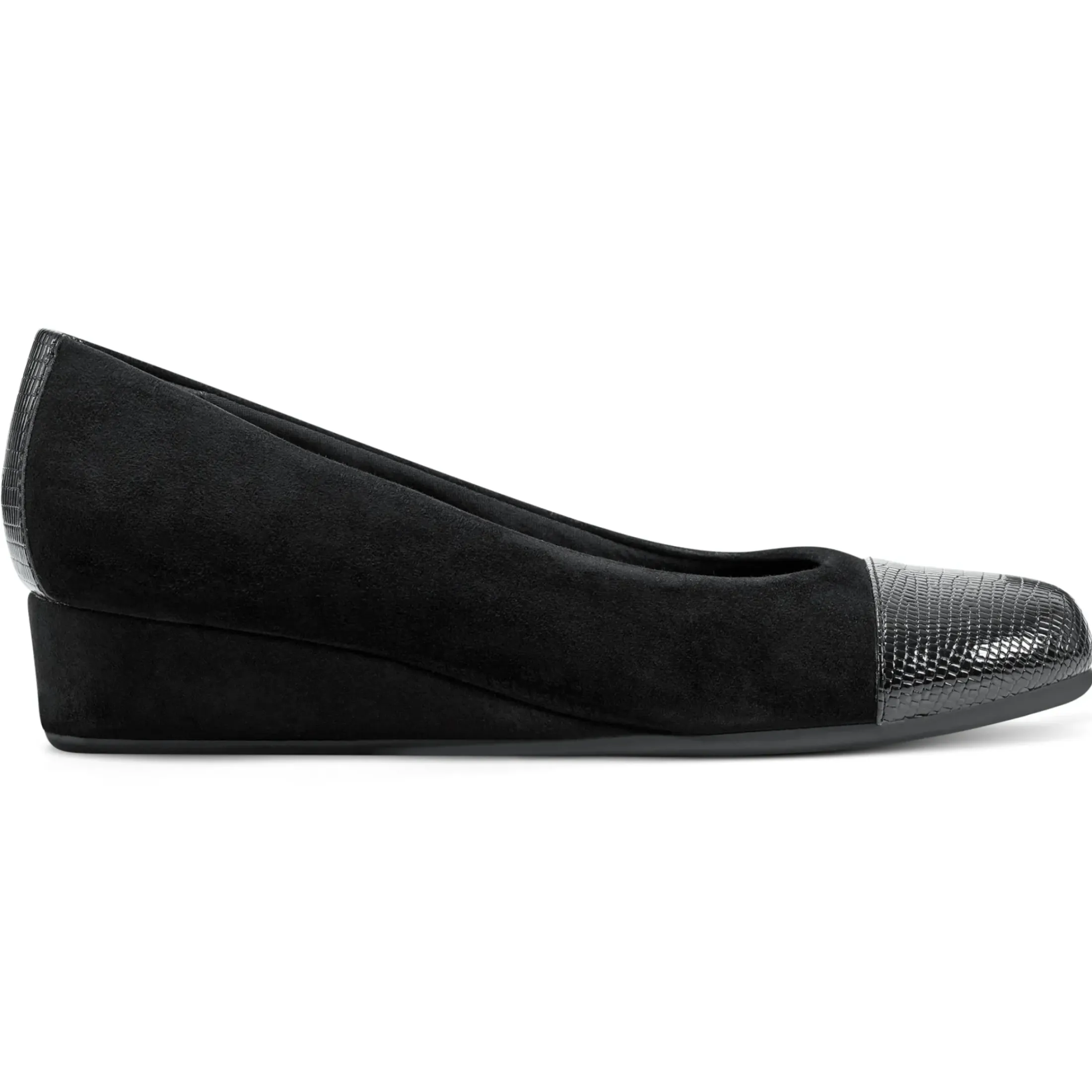 Low Heels|Gracey Wedge>Easy Spirit Gracey Wedge Heels Black Suede