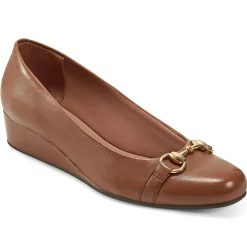 Low Heels|Wedges>Easy Spirit Guliana Wedge Heels Brown Leather